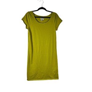 The Territory Ahead Short Sleeve Cotton Knit Casual Shift Dress Green Medium